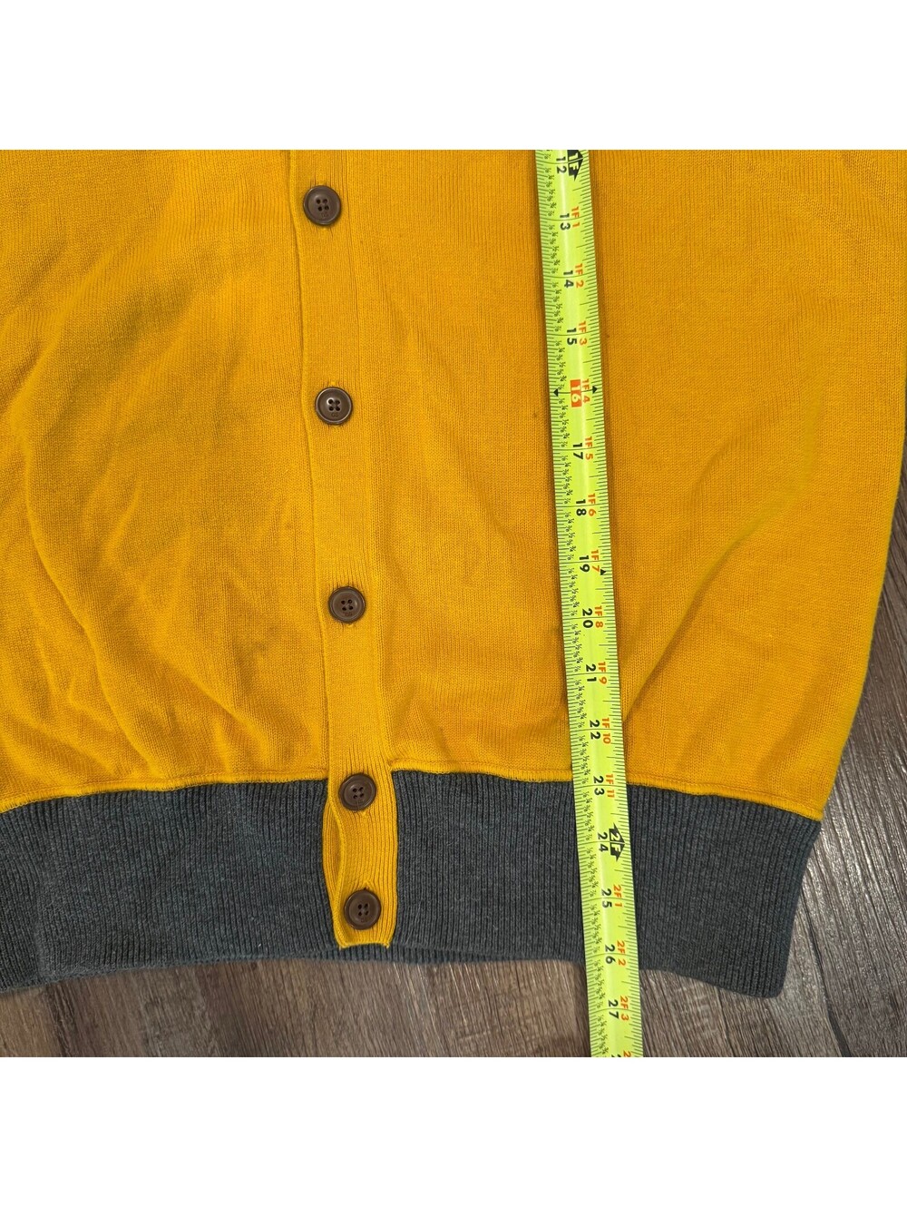 G-Star RAW News CLR Block Cardigan Knit Sweater XL Yellow and Gray - Picture 3 of 9